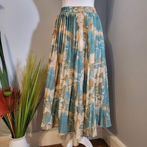 Pre-owned High Waist Pleated Skirt Size S Multi Color